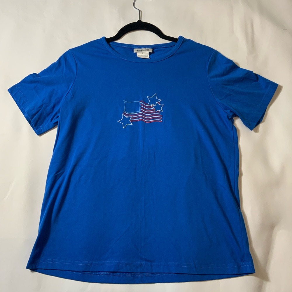 CW Classics Bright Blue American Flag Tee